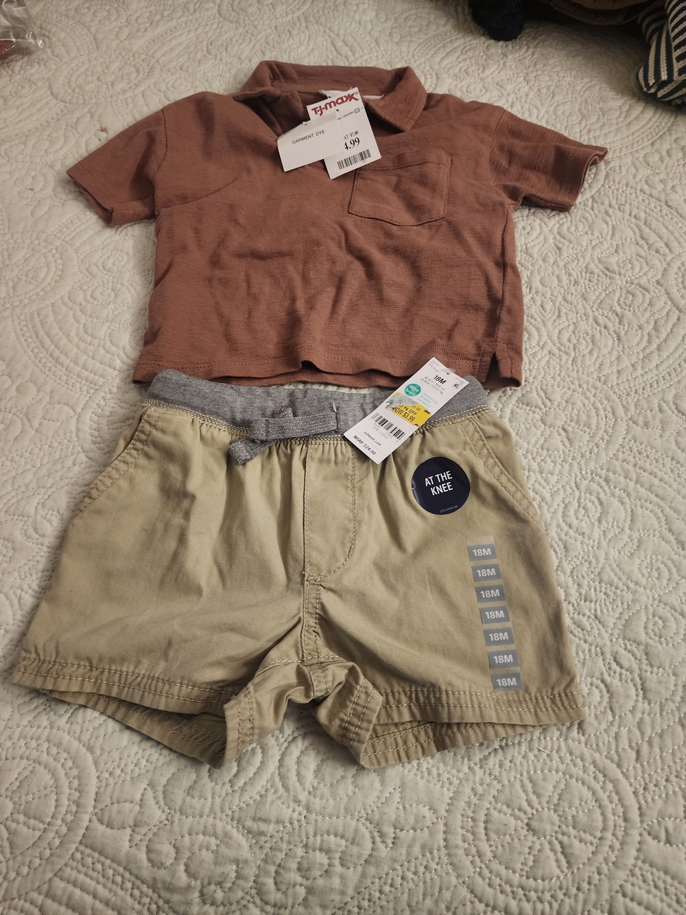 Zara Brown Cropped Polo Shirt for Kids And OSHKOSH SHORTS